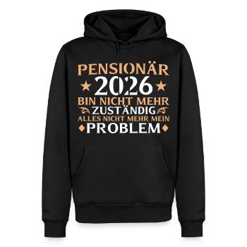 Adieu de la pension 2026 Pension non responsable - Sweat à capuche Premium bio Homme - noir - Devant - Nico (187cm)