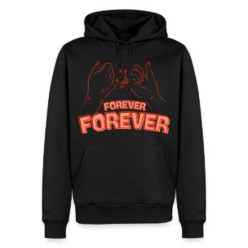 Forever Freundschaft – Hände verbinden Herzen - Männer Premium Bio Hoodie - Schwarz - Vorne - Nico (187cm)