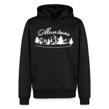 Montagnes montagnes - Sweat à capuche Premium bio Homme - noir - Devant - Nico (187cm)