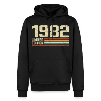 Jahrgang 1982 Retro Geburtstag - Jahrgang 1982 - Männer Premium Bio Hoodie - Schwarz - Vorne - Nico (187cm)