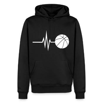 Mein Herz schlägt für Basketball - Sport Fitness - Männer Premium Bio Hoodie - Schwarz - Vorne - Nico (187cm)