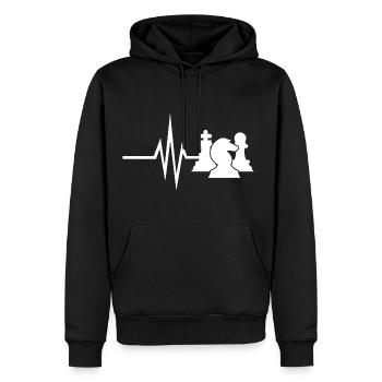 Mein Herz schlägt für Schach Schachmatt Strategie - Männer Premium Bio Hoodie - Schwarz - Vorne - Nico (187cm)