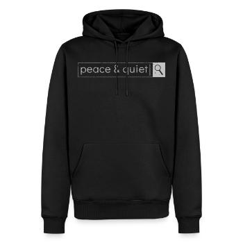 Ruhe und Frieden - Männer Premium Bio Hoodie - Schwarz - Vorne - Nico (187cm)