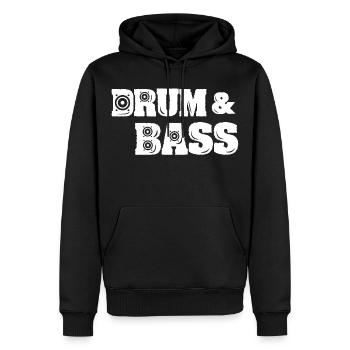 Drum & Bass - Männer Premium Bio Hoodie - Schwarz - Vorne - Nico (187cm)