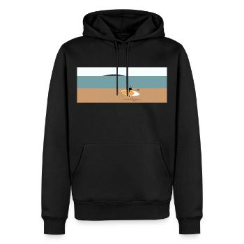 Paddle boarder on beach - Men’s Premium Organic Hoodie - black - Front - Nico (187cm)