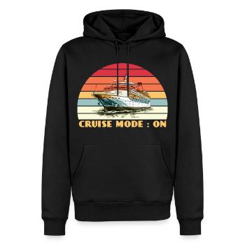 En mode Tour | Aventure de voyage d’été - Sweat à capuche Premium bio Homme - noir - Devant - Nico (187cm)