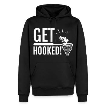 I love fishing - Men’s Premium Organic Hoodie - black - Front - Nico (187cm)