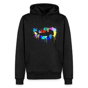 Hammerhai-Graf, Bio-Tauchen - Männer Premium Bio Hoodie - Schwarz - Vorne - Nico (187cm)
