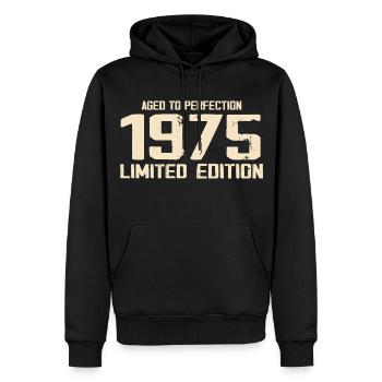 1975 Edition limitée 1975 Anniversaire 1975 Rétro - Sweat à capuche Premium bio Homme - noir - Devant - Nico (187cm)
