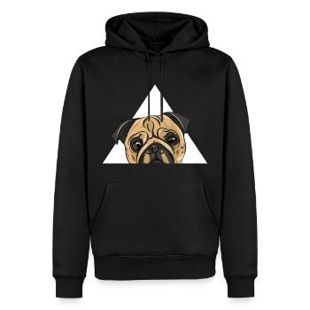 Pug Triangle Pug Dog Chien - Sweat à capuche Premium bio Homme - noir - Devant - Nico (187cm)
