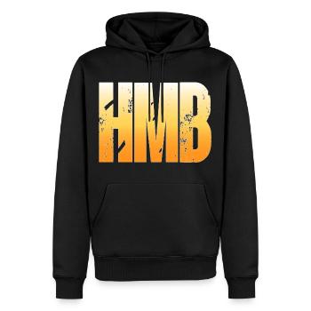 HMB Hold my beer quote fun Bier Spruch lustig - Männer Premium Bio Hoodie - Schwarz - Vorne - Nico (187cm)
