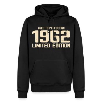 1962 Edition limitée 1962 Anniversaire 1962 Rétro - Sweat à capuche Premium bio Homme - noir - Devant - Nico (187cm)