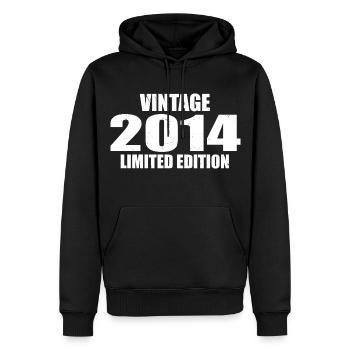 Vintage 2014 Geburtstag 2014 Retro 2014 - Männer Premium Bio Hoodie - Schwarz - Vorne - Nico (187cm)