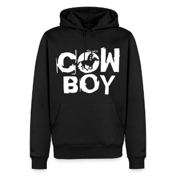 cowboy_c_1c - Sweat à capuche Premium bio Homme - noir - Devant - Nico (187cm)