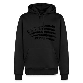 Bretonische Flagge, bretonische Karte, Vintage-BZH - Männer Premium Bio Hoodie - Schwarz - Vorne - Nico (187cm)