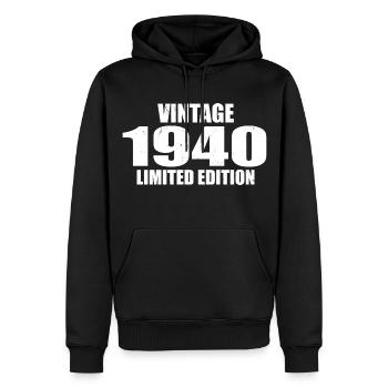Vintage 1940 Geburtstag 1940 - Retro 1940 - Männer Premium Bio Hoodie - Schwarz - Vorne - Nico (187cm)