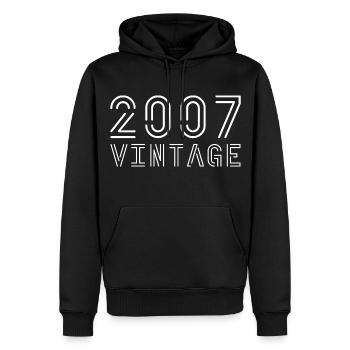 2007 Jahrgang Vintage 2007 Geburtstag 2007 retro - Männer Premium Bio Hoodie - Schwarz - Vorne - Nico (187cm)