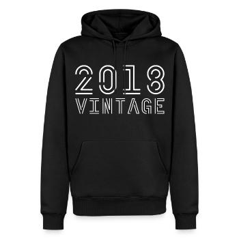 2018 Jahrgang Vintage 2018 Geburtstag 2018 retro - Männer Premium Bio Hoodie - Schwarz - Vorne - Nico (187cm)
