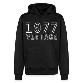 1977 Jahrgang Vintage 1977 Geburtstag 1977 retro - Männer Premium Bio Hoodie - Schwarz - Vorne - Nico (187cm)