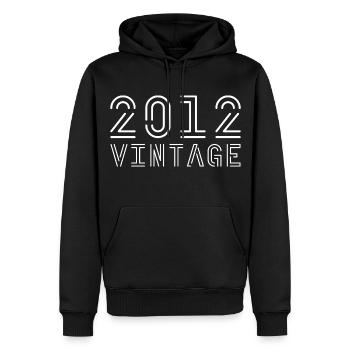 2012 Jahrgang Vintage 2012 Geburtstag 2012 retro - Männer Premium Bio Hoodie - Schwarz - Vorne - Nico (187cm)