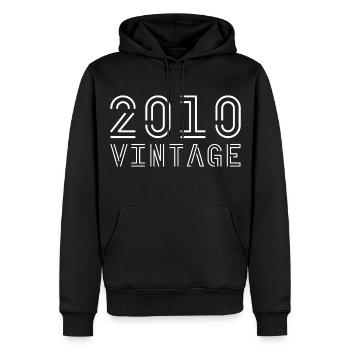 Millésime 2010 Millésime 2010 Anniversaire 2010 Rétro - Sweat à capuche Premium bio Homme - noir - Devant - Nico (187cm)
