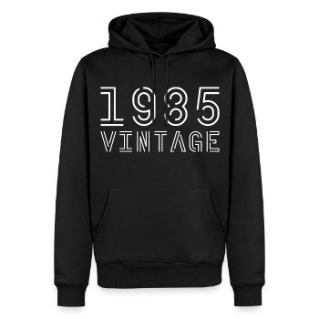 1985 Jahrgang Vintage 1985 Geburtstag 1985 retro - Männer Premium Bio Hoodie - Schwarz - Vorne - Nico (187cm)