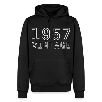 1957 Jahrgang Vintage 1957 Geburtstag 1957 retro - Männer Premium Bio Hoodie - Schwarz - Vorne - Nico (187cm)