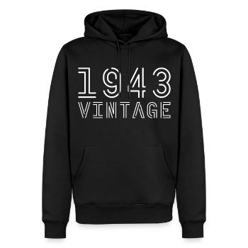 1943 vintage vintage 1943 birthday 1943 retro - Men’s Premium Organic Hoodie - black - Front - Nico (187cm)