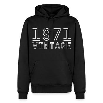 1971 vintage 1971 anniversaire 1971 rétro - Sweat à capuche Premium bio Homme - noir - Devant - Nico (187cm)
