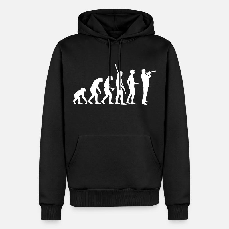 evolution_trompeter - Sweat à capuche Premium bio Homme - noir