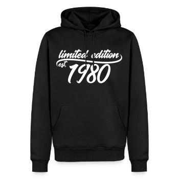 Limited Edition est 1980 - Männer Premium Bio Hoodie - Schwarz - Vorne - Nico (187cm)