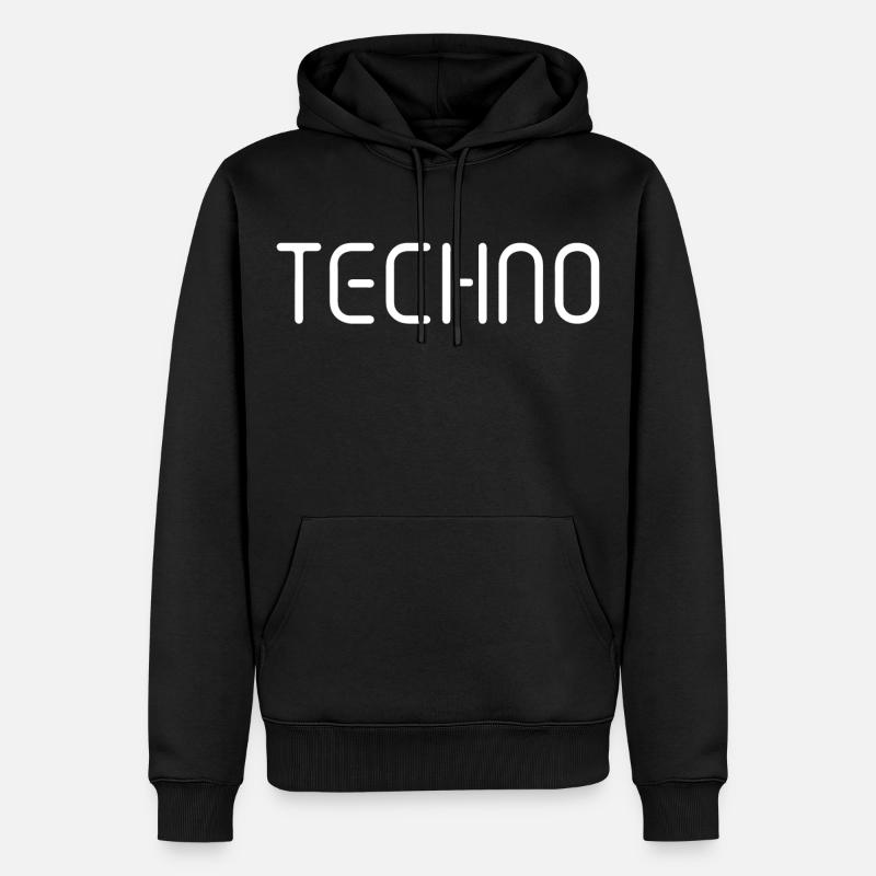 Techno - Männer Premium Bio Hoodie - Schwarz