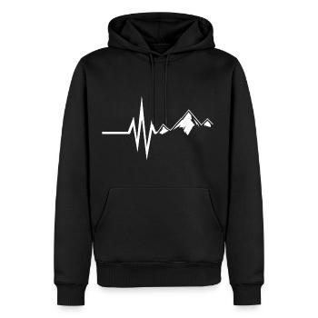 Mein Herz schlägt für Wandern Berge Natur Wald - Männer Premium Bio Hoodie - Schwarz - Vorne - Nico (187cm)