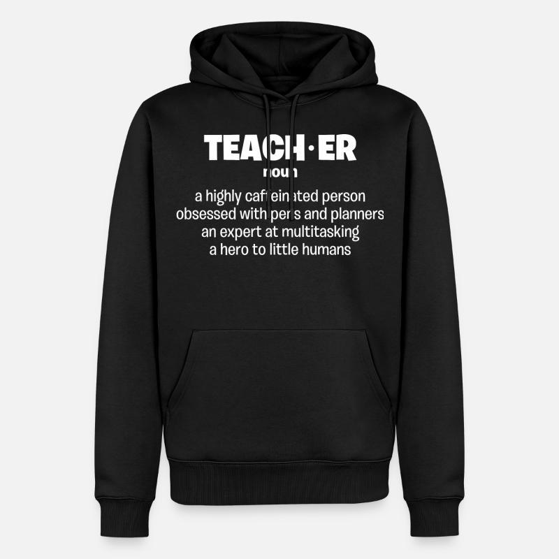 Lehrer, Lehrerin, Substantiv, Experte, Held - Männer Premium Bio Hoodie - Schwarz