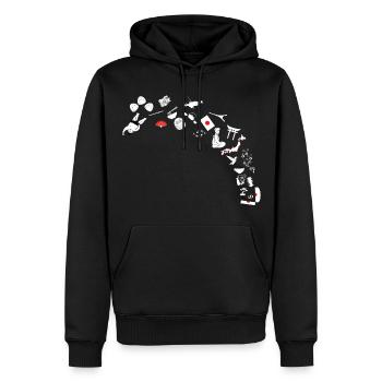 Une ouverture sur le Japon en grand - Sweat à capuche Premium bio Homme - noir - Devant - Nico (187cm)