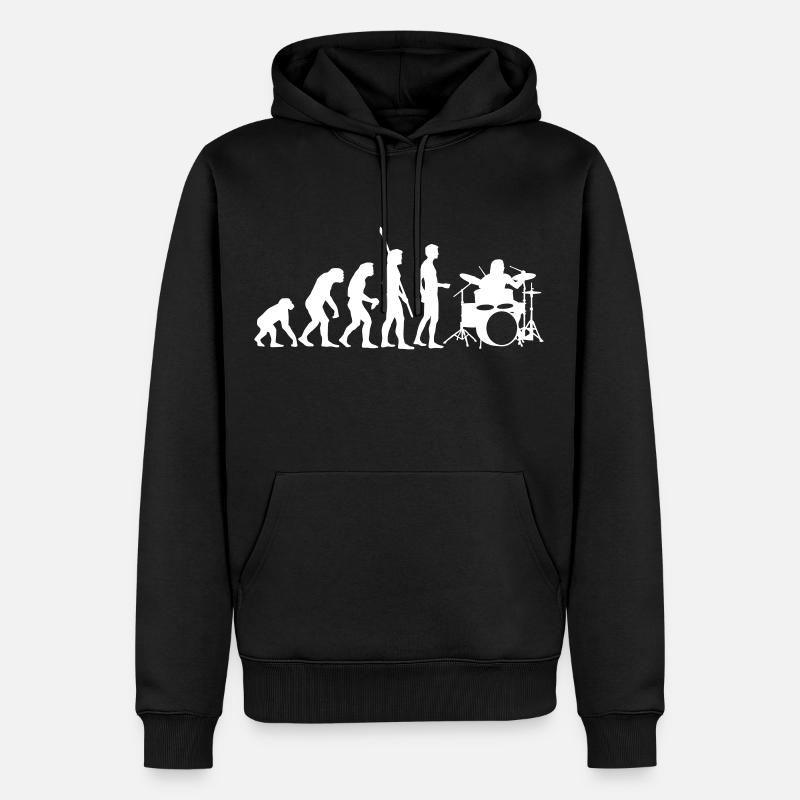 evolution_drummer_b_1c - Men’s Premium Organic Hoodie - black