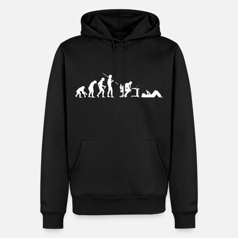 Evolution von Geeks - Männer Premium Bio Hoodie - Schwarz