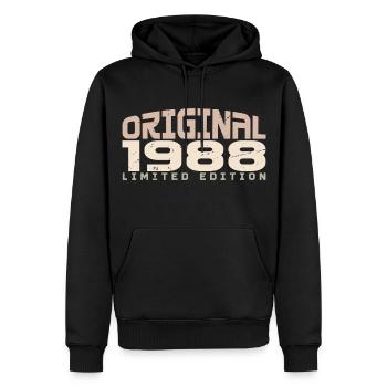 Millésime 1988 Édition Limitée 1988 Anniversaire - Sweat à capuche Premium bio Homme - noir - Devant - Nico (187cm)