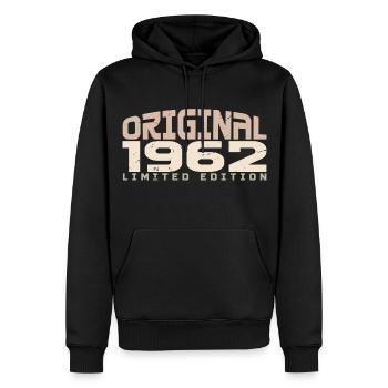 Millésime 1962 Édition Limitée 1962 Anniversaire - Sweat à capuche Premium bio Homme - noir - Devant - Nico (187cm)