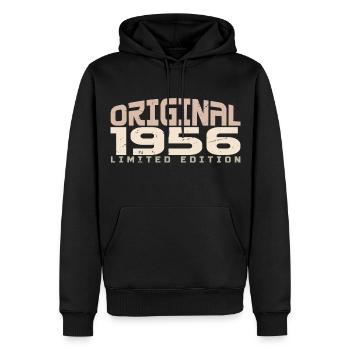 Jahrgang 1956 limitierte Auflage 1956 Geburtstag - Männer Premium Bio Hoodie - Schwarz - Vorne - Nico (187cm)