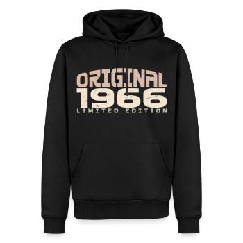 Jahrgang 1966 limitierte Auflage 1966 Geburtstag - Männer Premium Bio Hoodie - Schwarz - Vorne - Nico (187cm)