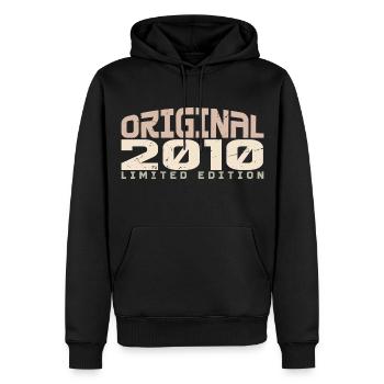 Jahrgang 2010 limitierte Auflage 2010 Geburtstag - Männer Premium Bio Hoodie - Schwarz - Vorne - Nico (187cm)
