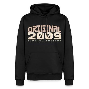 Jahrgang 2009 limitierte Auflage 2009 Geburtstag - Männer Premium Bio Hoodie - Schwarz - Vorne - Nico (187cm)