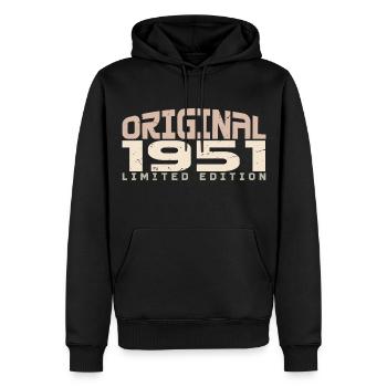 Millésime 1951 édition limitée 1951 anniversaire - Sweat à capuche Premium bio Homme - noir - Devant - Nico (187cm)