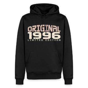 Jahrgang 1996 limitierte Auflage 1996 Geburtstag - Männer Premium Bio Hoodie - Schwarz - Vorne - Nico (187cm)