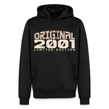 Jahrgang 2001 limitierte Auflage 2001 Geburtstag - Männer Premium Bio Hoodie - Schwarz - Vorne - Nico (187cm)
