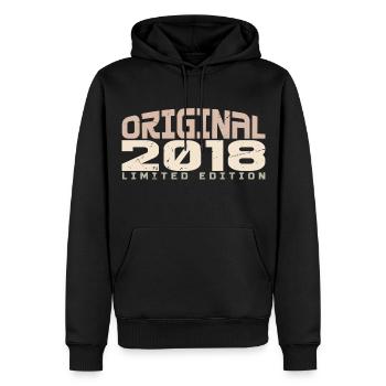 Millésime 2018 Édition Limitée 2018 Anniversaire - Sweat à capuche Premium bio Homme - noir - Devant - Nico (187cm)
