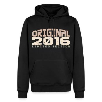 Millésime 2016 Édition Limitée 2016 Anniversaire - Sweat à capuche Premium bio Homme - noir - Devant - Nico (187cm)