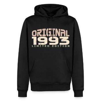Millésime 1993 Édition Limitée 1993 Anniversaire - Sweat à capuche Premium bio Homme - noir - Devant - Nico (187cm)