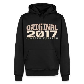 Millésime 2017 Édition Limitée 2017 Anniversaire - Sweat à capuche Premium bio Homme - noir - Devant - Nico (187cm)
